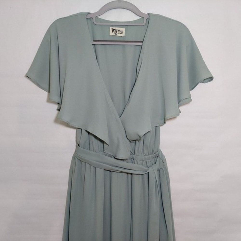 Show Me Your Mumu Dress XS Green Maxi Bridesmaid Formal Romantic Flowy Elegant - Picture 3 of 11